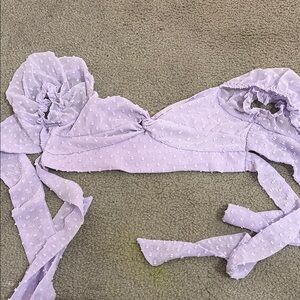 SHEIN Lilac Textured Crop Top